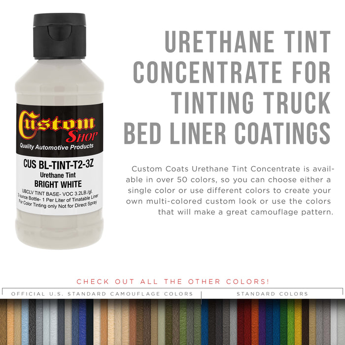 3 oz (Bright White Color) Urethane Tint Concentrate for Tinting Truck Bed Liner Coatings