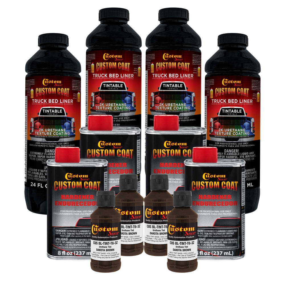 Dakota Brown 1 Gallon Urethane Spray-On Truck Bed Liner Kit -Easy Mixing, Just Shake, Shoot - Professional Durable Textured Protective Coating