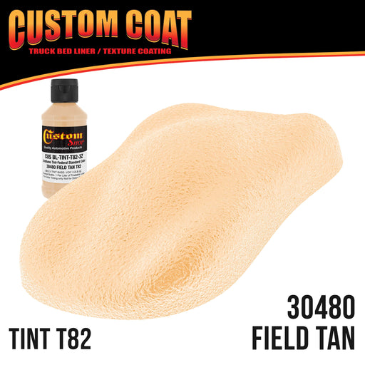 Federal Standard Color #30480 Field Tan T82 Urethane Roll-On, Brush-On or Spray-On Truck Bed Liner, 1 Gallon Kit with Roller Applicator Kit