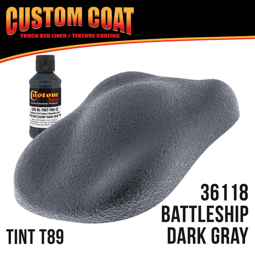 Federal Standard Color #36118 Battleship Dark Gray T89 Urethane Spray-On Truck Bed Liner, 1 Gallon Kit with Spray Gun & Regulator - Textured Coating