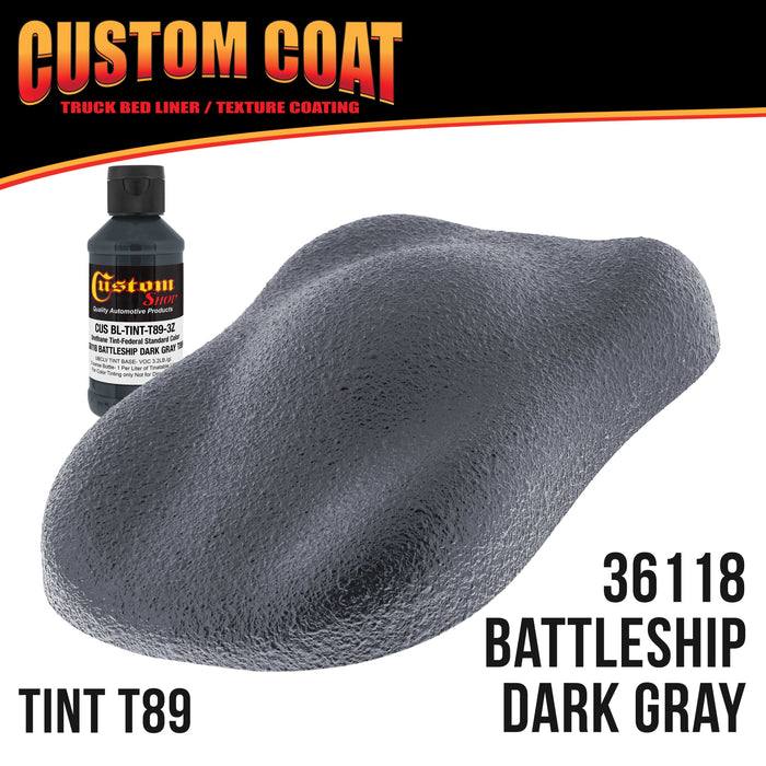 Federal Standard Color #36118 Battleship Dark Gray T89 Urethane Spray-On Truck Bed Liner, 2 Gallon Kit with Spray Gun and Regulator - Textured Coating