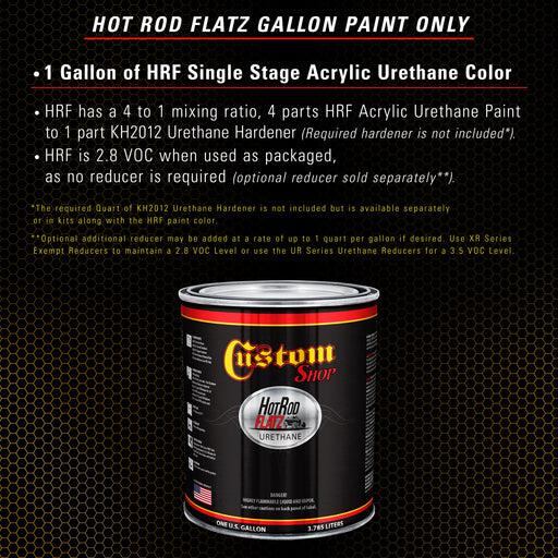 Oxide Yellow - Hot Rod Flatz Flat Matte Satin Urethane Auto Paint - Paint Gallon Only - Professional Low Sheen Automotive, Car Truck Coating, 4:1 Mix Ratio