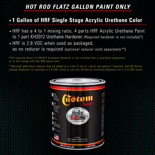 Bright Racing Aqua - Hot Rod Flatz Flat Matte Satin Urethane Auto Paint - Paint Gallon Only - Professional Low Sheen Automotive, Car Truck Coating, 4:1 Mix Ratio