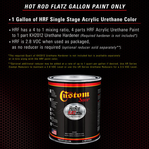 Pro Street Red - Hot Rod Flatz Flat Matte Satin Urethane Auto Paint - Paint Gallon Only - Professional Low Sheen Automotive, Car Truck Coating, 4:1 Mix Ratio