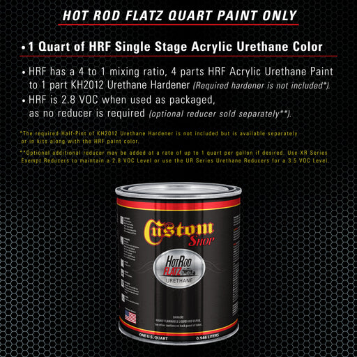 Powder Blue - Hot Rod Flatz Flat Matte Satin Urethane Auto Paint - Paint Quart Only - Professional Low Sheen Automotive, Car Truck Coating, 4:1 Mix Ratio