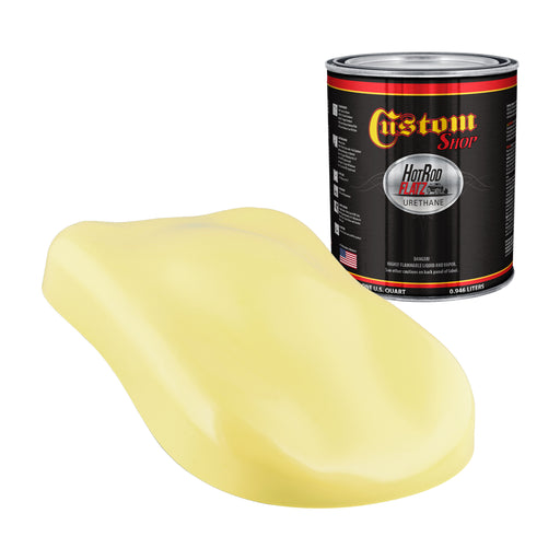 Cream Yellow - Hot Rod Flatz Flat Matte Satin Urethane Auto Paint - Paint Quart Only - Professional Low Sheen Automotive, Car Truck Coating, 4:1 Mix Ratio
