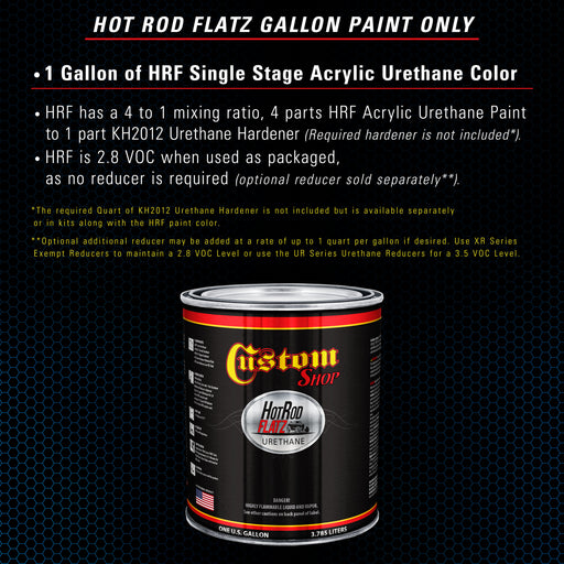 True Blue Firemist - Hot Rod Flatz Flat Matte Satin Urethane Auto Paint - Paint Gallon Only - Professional Low Sheen Automotive, Car Truck Coating, 4:1 Mix Ratio