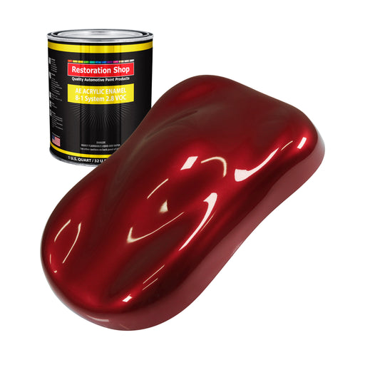 Fire Red Pearl Acrylic Enamel Auto Paint - Quart Paint Color Only - Professional Single Stage Gloss Automotive Car Truck Equipment Coating, 2.8 VOC