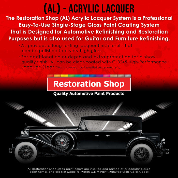 Black Metallic - Acrylic Lacquer Auto Paint - Complete Gallon Paint Kit with Medium Thinner - Professional Automotive Car Truck Refinish Coating