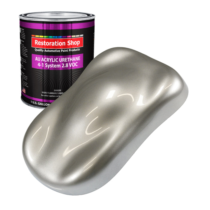 Pewter Silver Metallic Acrylic Urethane Auto Paint - Gallon Paint Color Only - Professional Single Stage Gloss Automotive Car Truck Coating, 2.8 VOC