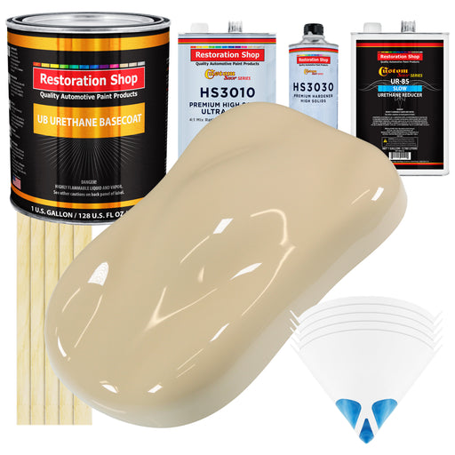Ivory - Urethane Basecoat with Premium Clearcoat Auto Paint - Complete Slow Gallon Paint Kit - Professional High Gloss Automotive Coating
