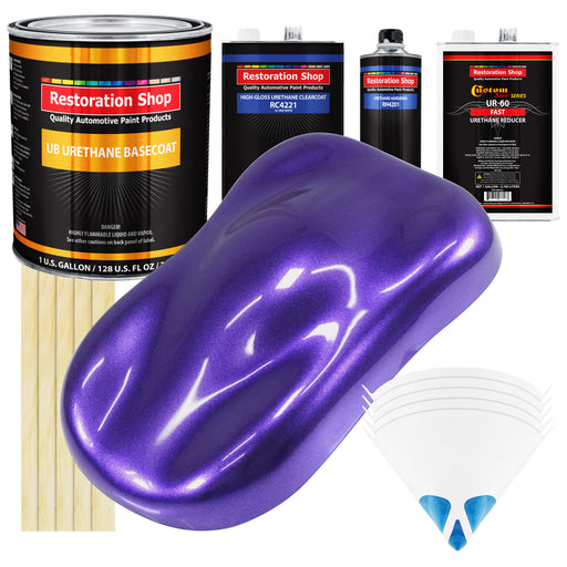 Firemist Purple - Urethane Basecoat with Clearcoat Auto Paint (Complete Fast Gallon Paint Kit) Professional High Gloss Automotive Car Truck Coating