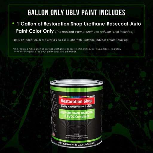 Spinnaker White - LOW VOC Urethane Basecoat Auto Paint - Gallon Paint Color Only - Professional High Gloss Automotive, Car, Truck Refinish Coating