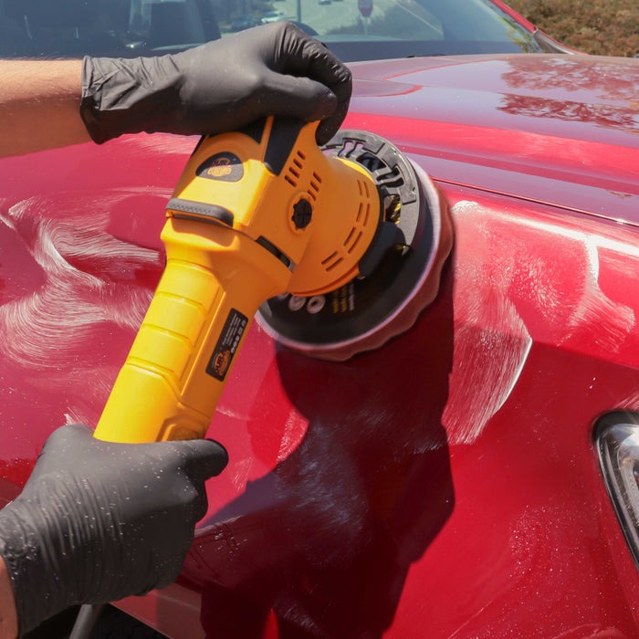 6.5 Inch Buffing Pads Set - 5 Waffle Foam Buffer Pads & 1 Wool Pad for Orbital Buffers, DA Polish Pad for Paint Correction, Polishing Kit for Auto & Boat Gelcoat Detailing