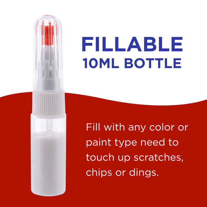 2-in-1 Paint Touch-Up Pens (12-Pack) - 10ml Fillable Applicator for Car Chips & Scratches - Precision Fine Tip Writer Pen Brush