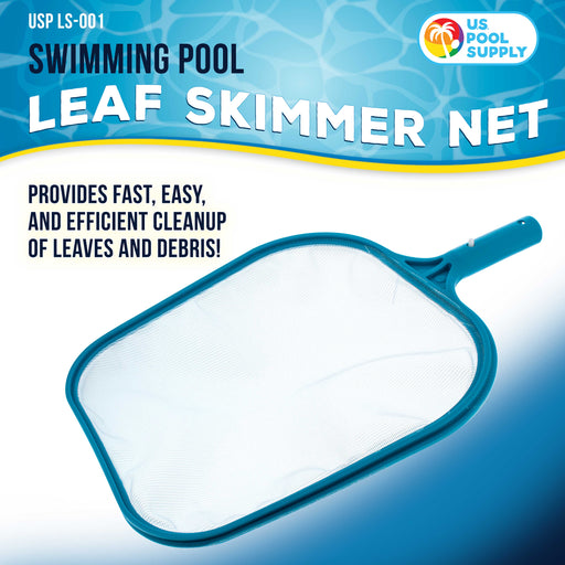 U.S. Pool Supply® 12" Swimming Pool Leaf Skimmer Net - Fine Mesh Netting, Clean Pool, Spa, Hot Tub, Pond - Cleanout Leaves Fast, Debris Pickup Removal