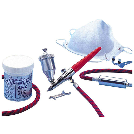 Aec Air Eraser Fine Detail Abrasive Etching Tool Kit with 6 oz Compound, Hose, Wrench, Hanger & Respirator