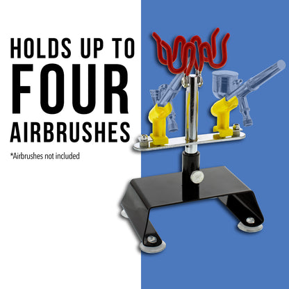 4-Airbrush Holder Station - Swivel & Tilt Tabletop - Airbrush Accessories & Supplies for Garage or Workspace