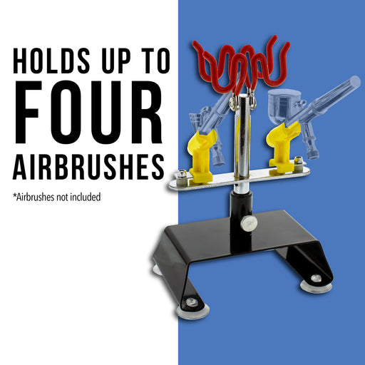 4-Airbrush Holder Station - Swivel & Tilt Tabletop - Airbrush Accessories & Supplies for Garage or Workspace