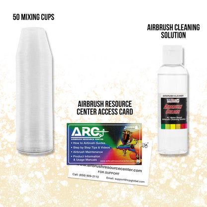 Professional 3 Airbrush Kit with High Performance Compact Airbrush Compressor, Air Hose, 6 Color Airbrush Paint Set with Cleaner & Paint Reducer