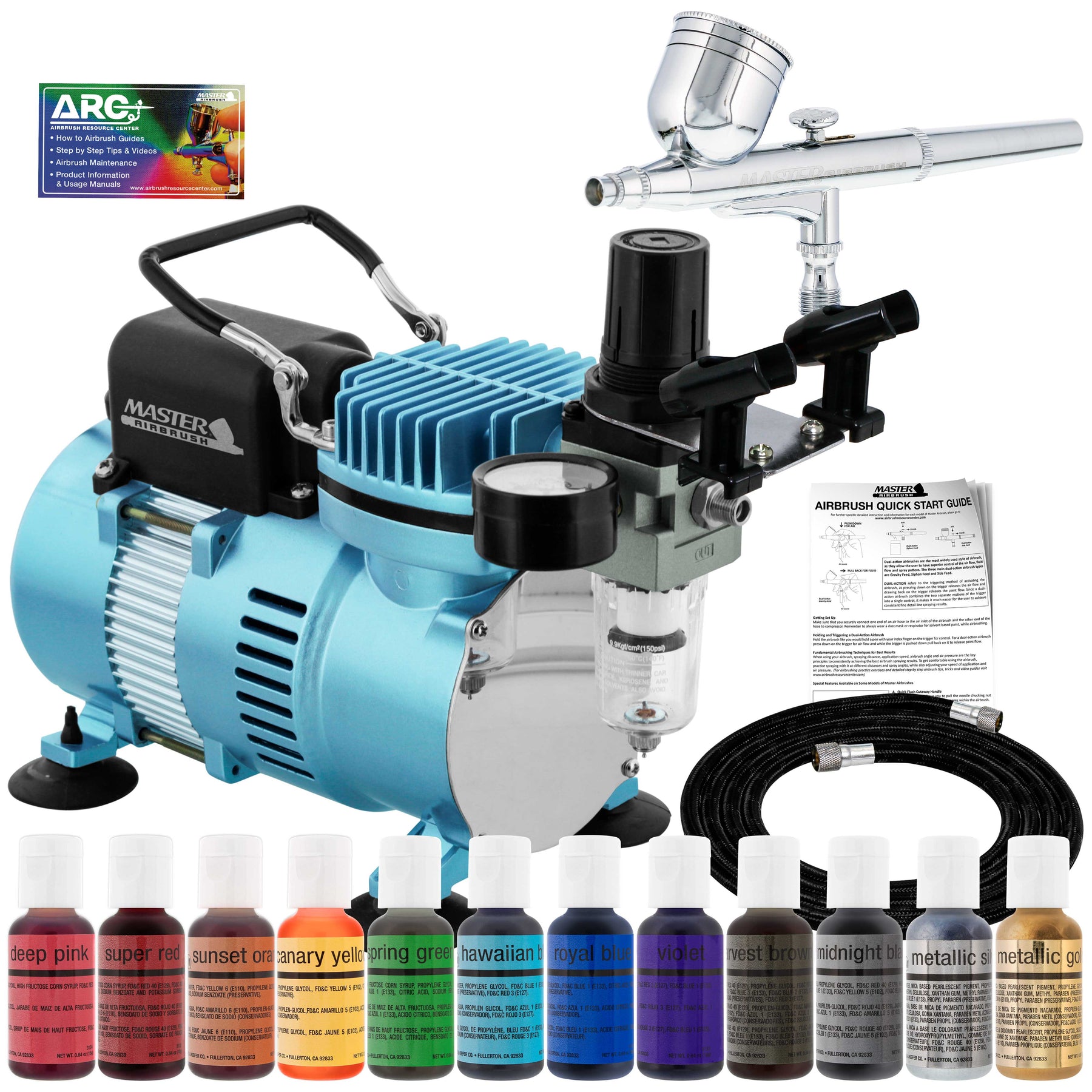 Cake Decorating Airbrushing System Kit with 12 Color Food Coloring