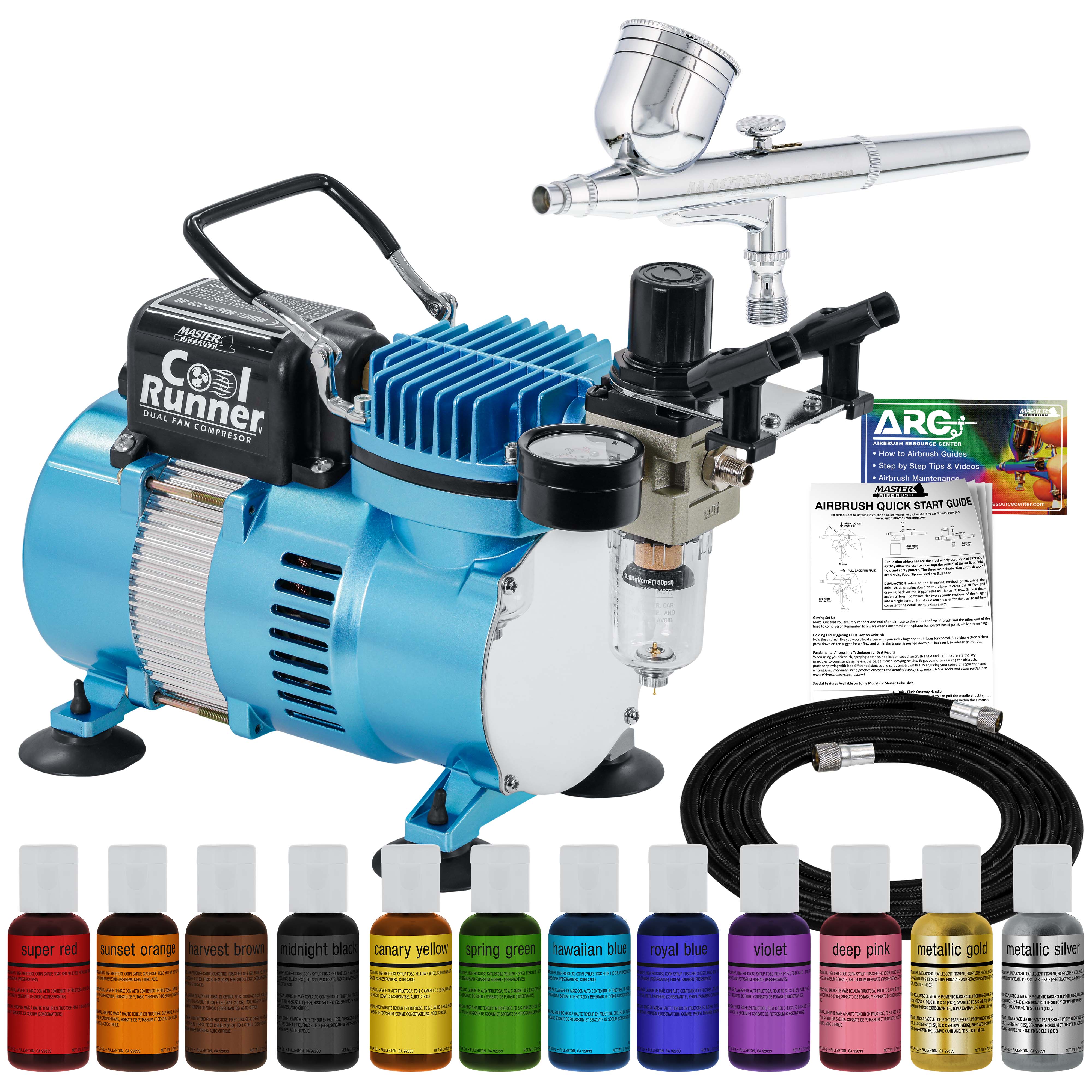 Cake Decorating Airbrushing System Kit with 12 Color Food Coloring