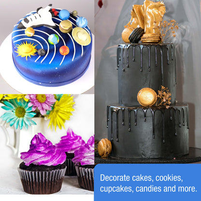 Cake Airbrush Decorating Kit with Dual-Action Air Brush (G34), Multi-Purpose Mini Air Compressor, 4 Chefmaster Food Colors, Hose, &