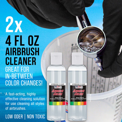 Cleaning Kit with Cleaning Pot & Solution - Airbrush Cleaner Tools for All Air brush Models