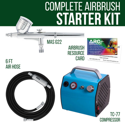 Performance Dual-Action Airbrush Kit with Master Air Compressor with Air Hose and Moisture Trap