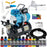 Master Airbrush Cool Runner II Dual Fan Air Brush Compressor System - Professional Gravity Airbrush Kit with Compressor, 3 Tips, 12 Createx Wicked Acrylic Paint Colors, Air Brush Cleaning Tools