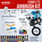 Master Airbrush Multi-Purpose Air Brush Kit with Air Compressor - G444 Airbrush, TC-326T Dual Fan Tank Compressor, 3 Needle Nozzle Tips, 12 Createx Wicked Acrylic Paints and Airbrush Cleaning Kit