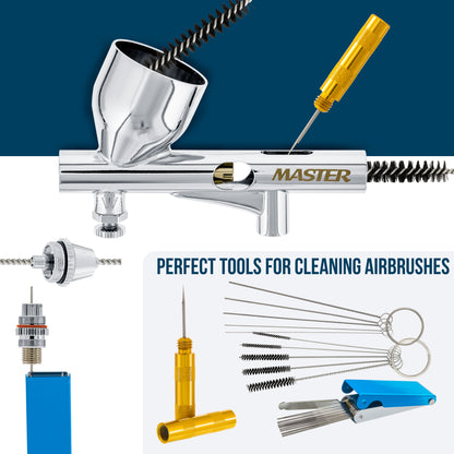 Multi-Purpose with Air Compressor - G444 Airbrush, TC-326T Dual Fan Tank Compressor, 3 Needle Nozzle Tips, 12 Createx Wicked Acrylic