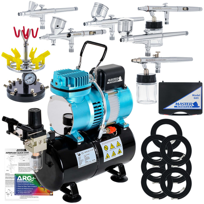 Airbrushing System, Air Compressor Gravity Feed Dual-Action Airbrush — TCP  Global