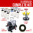 6 HI-FLOW All-Purpose Precision Dual-Action Siphon Feed Airbrushes with Twin Cylinder Piston Airbrush Compressor with Air Storage Tank