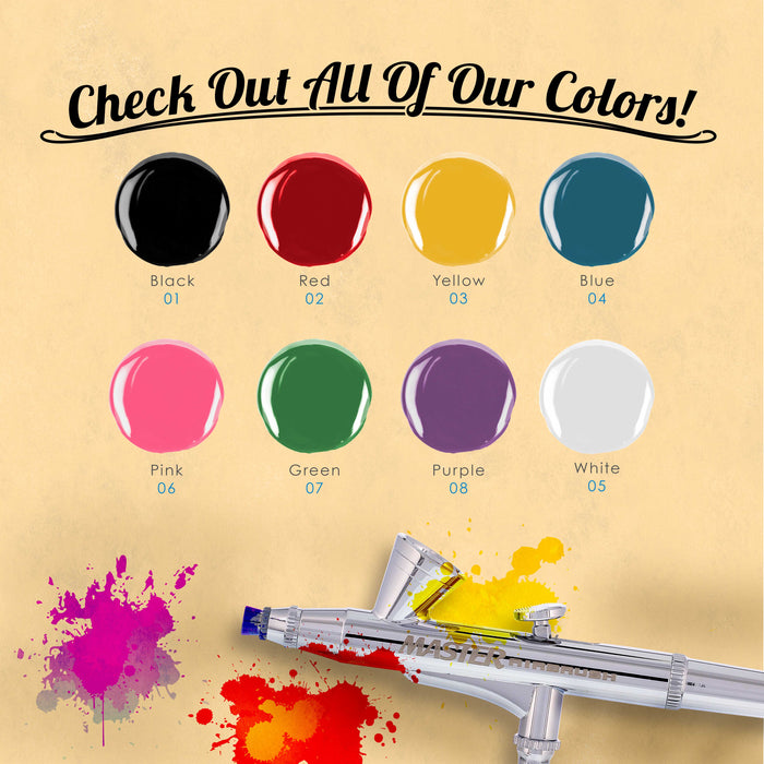 Cool Runner II Dual Fan Air Compressor Custom Body Art System with Gravity Feed Airbrush, 8 Color Temp Tattoo Paint Set, 100 Stencils