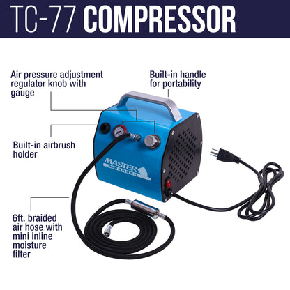 3 Multi-Purpose Kit with High Performance Compact Airbrush Compressor