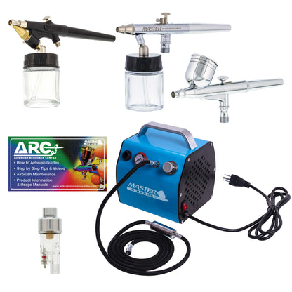 3 Multi-Purpose Kit with High Performance Compact Airbrush Compressor