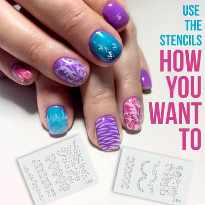 Airbrush Nail Stencils - Nail Art Stencils Series #11: 260 Unique Designs from 20 Individual Templates