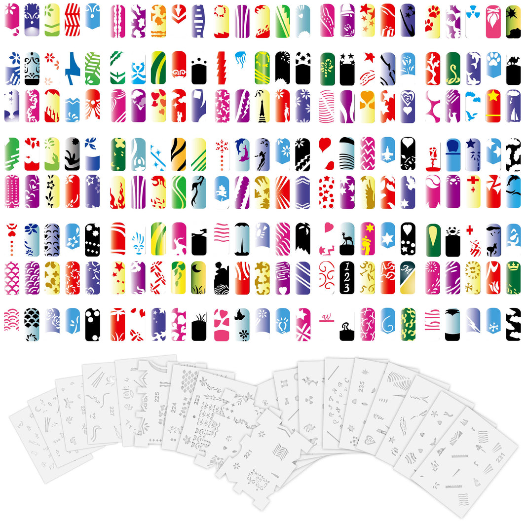 Airbrush Nail Stencils - Nail Art Stencils Series #12: 360 Unique Designs from 20 Individual Templates