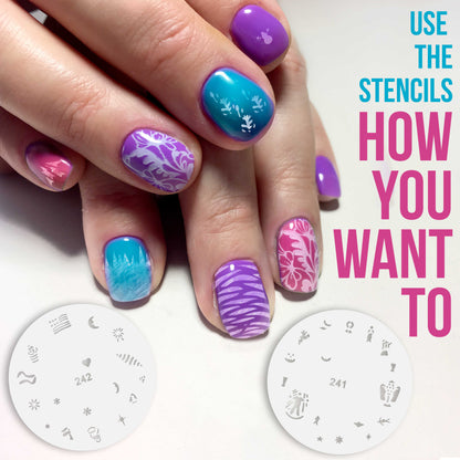 Airbrush Nail Stencils - Nail Art Stencils Series #13: 340 Unique Designs from 20 Individual Templates