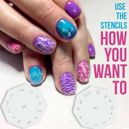Airbrush Nail Stencils - Nail Art Stencils Series #16: 260 Unique Designs from 20 Individual Templates