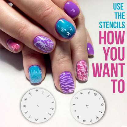 Airbrush Nail Stencils - Nail Art Stencils Series #1: 260 Unique Designs from 20 Individual Templates