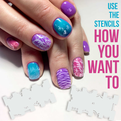 Airbrush Nail Stencils - Nail Art Stencils Set #3: 240 Unique Designs from 20 Individual Templates