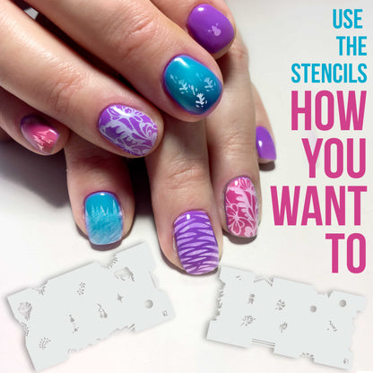 Airbrush Nail Stencils - Nail Art Stencils Set #4: 320 Unique Designs from 20 Individual Templates
