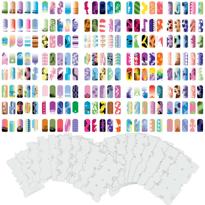 Airbrush Nail Stencils - Nail Art Stencils Set #5: 260 Unique Designs from 20 Individual Templates