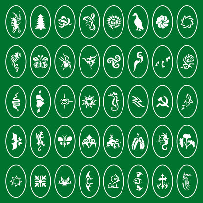Temporary Tattoo Stencils Booklet Set 4 with 160 Different Self-Adhesive Reusable Stencil Designs