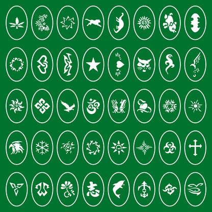 Temporary Tattoo Stencils Booklet Set 4 with 160 Different Self-Adhesive Reusable Stencil Designs