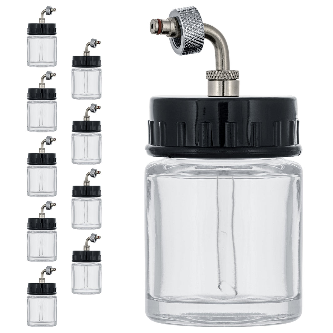 Box of 10-each TB-007 Empty 3/4-Ounce, (22cc) Glass Bottle for SB84 Side-Feed Mount Airbrush
