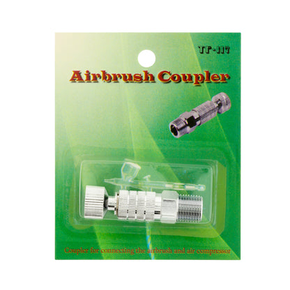 Quick Release Disconnect Coupling with Plug - 1/8" BSP Male & Female Airbrush Hose Adapter