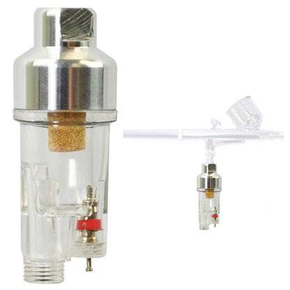 In-Line Mini Air Filter Water Trap - 1/8" BSP Threads - Airbrush Moisture Trap & Air Compressor Accessory (Connects directly onto airbrushes and